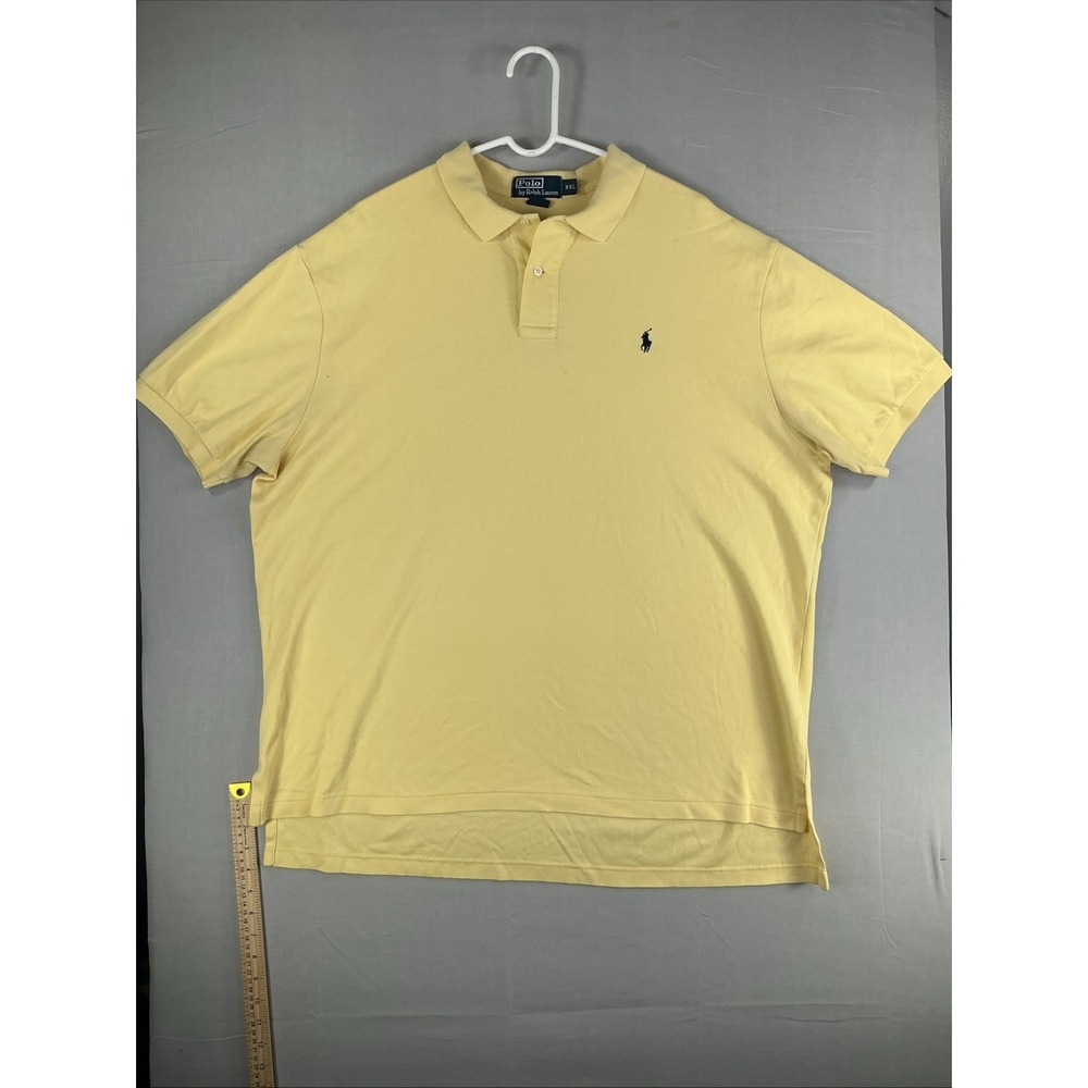 Ralph Lauren Polo Shirt Men XXL Yellow Collard Short Sleeve